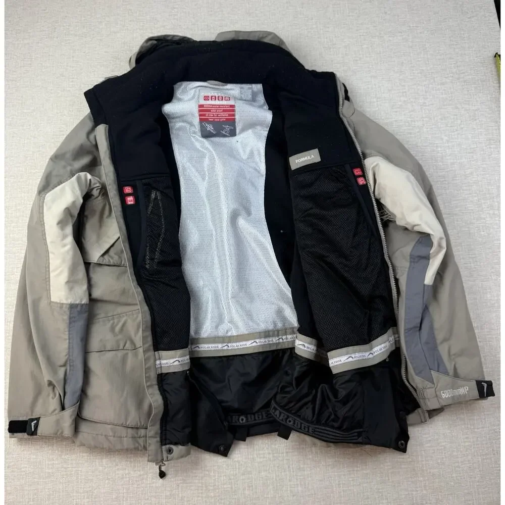 Polar Edge Ski Snow Jacket Men’s Medium Gray Hooded Waterproof Winter Coat